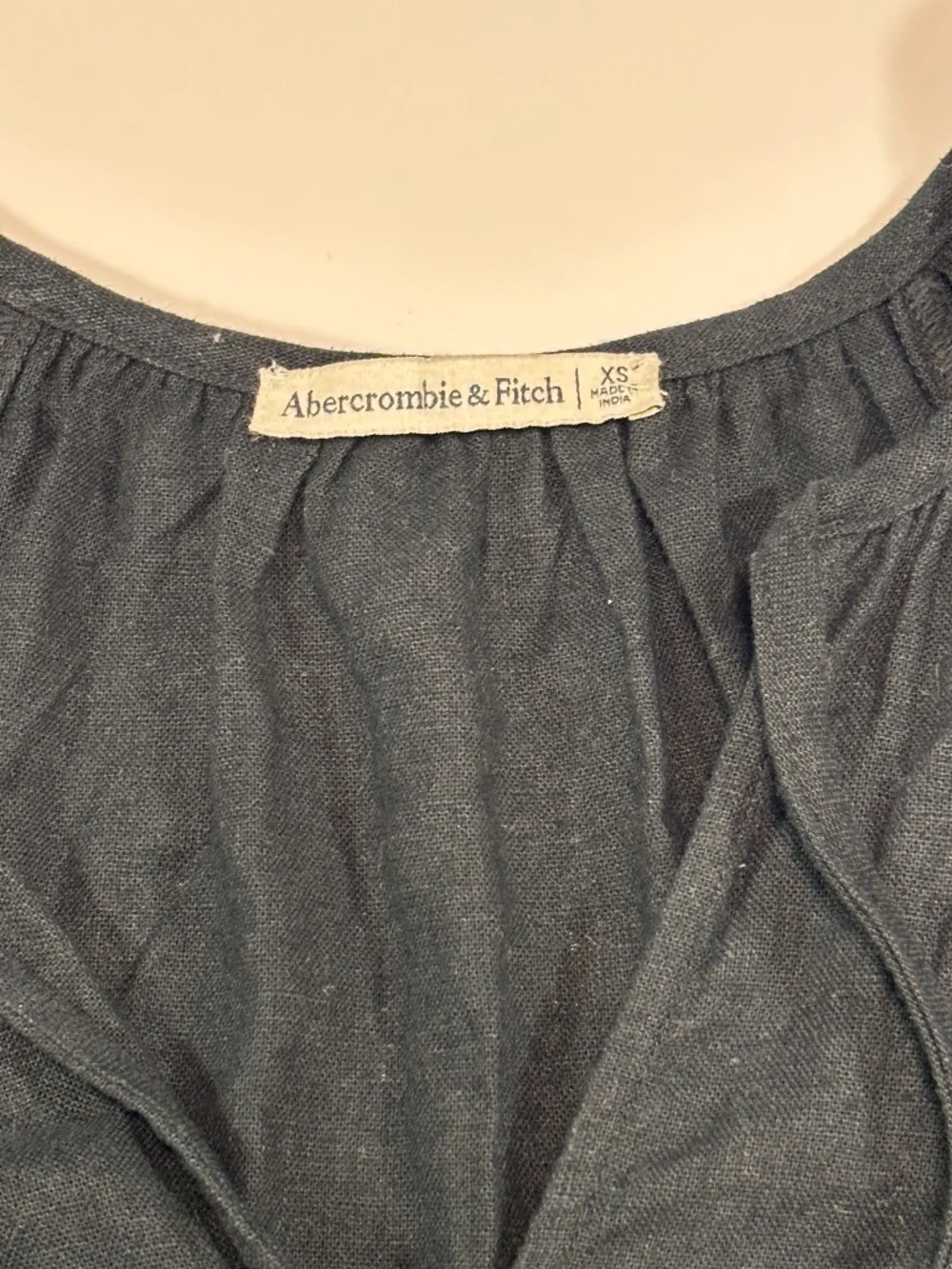 Womens Abercrombie & Fitch Black Boho Puff Sleeve Top Size XS